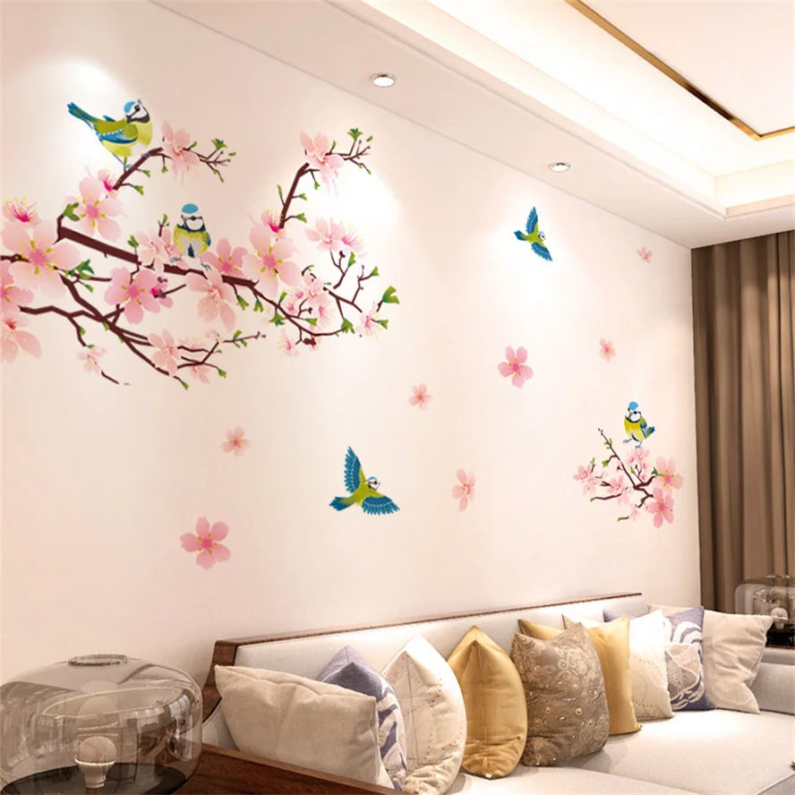 DIY Purple Lavender Living Room Wall Stickers Decoration