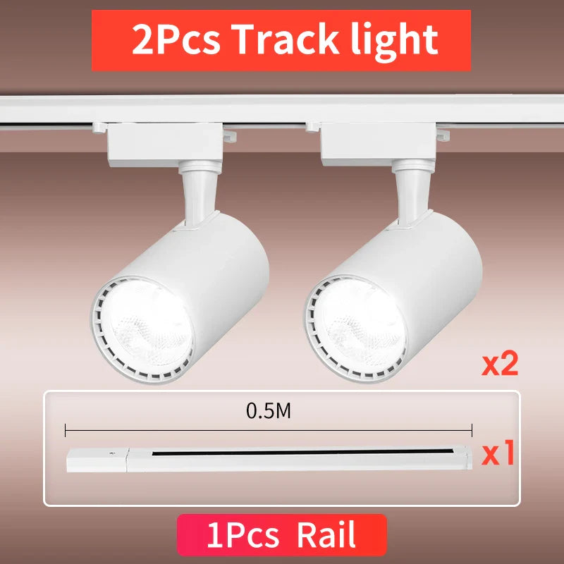 Whole Set 220V Led Track Light Fixture Rail Lighting System
