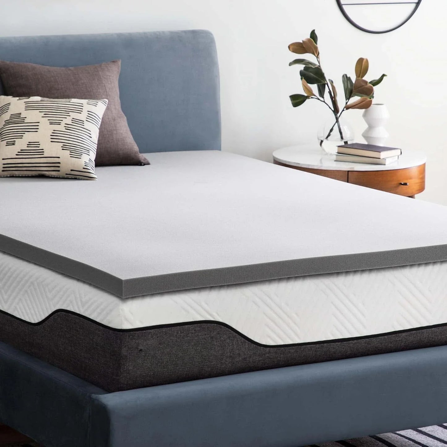 5 cm Bamboo Charcoal Memory Foam Mattress Topper - Activated Charcoal - Breathable Mattress Topper, Multiple sizes mattress