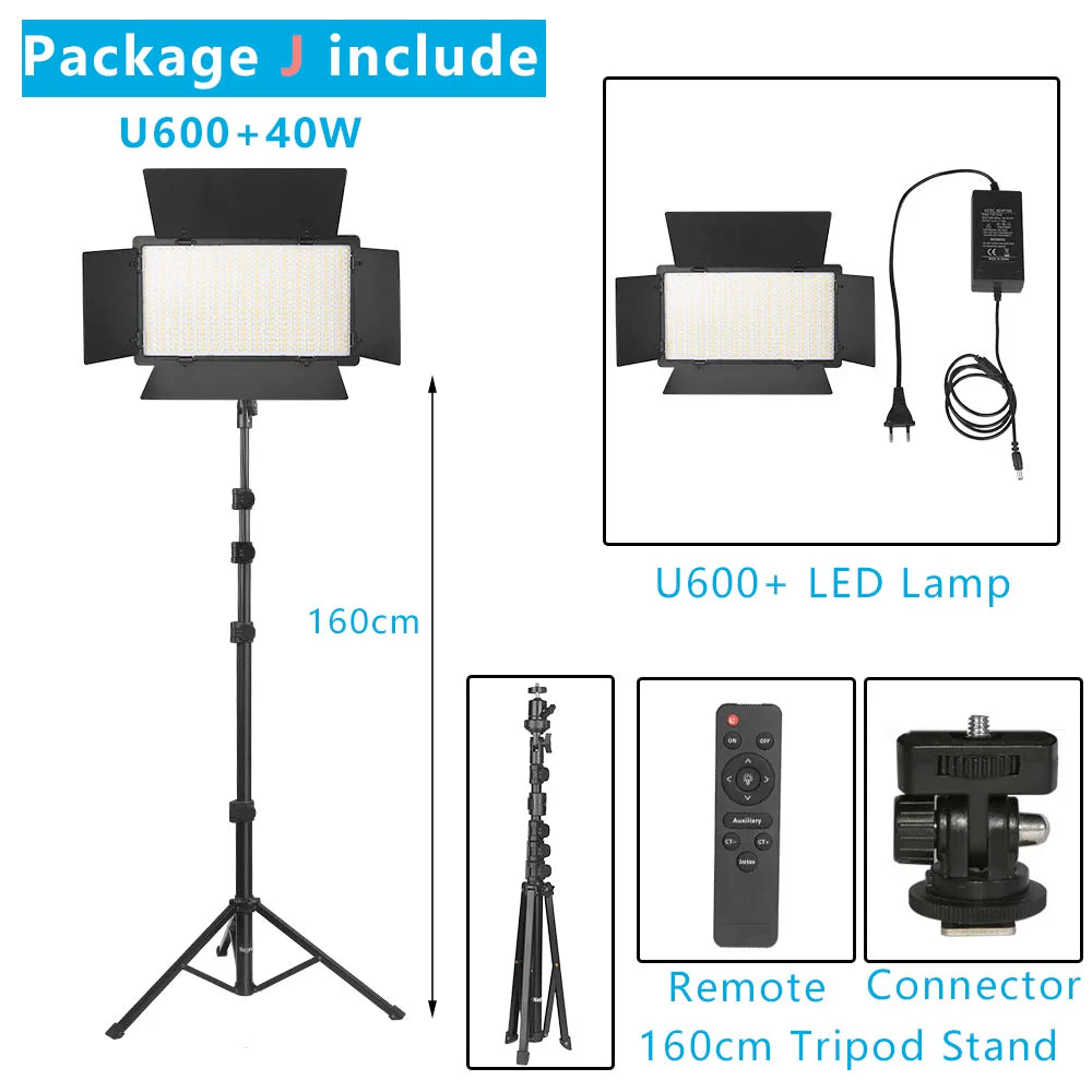 LED Video Light Photo Studio Lamp Bi-Color 2500K-8500k