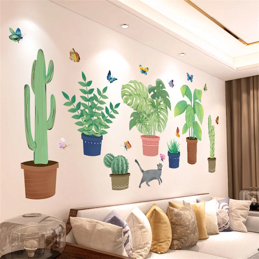 DIY Purple Lavender Living Room Wall Stickers Decoration