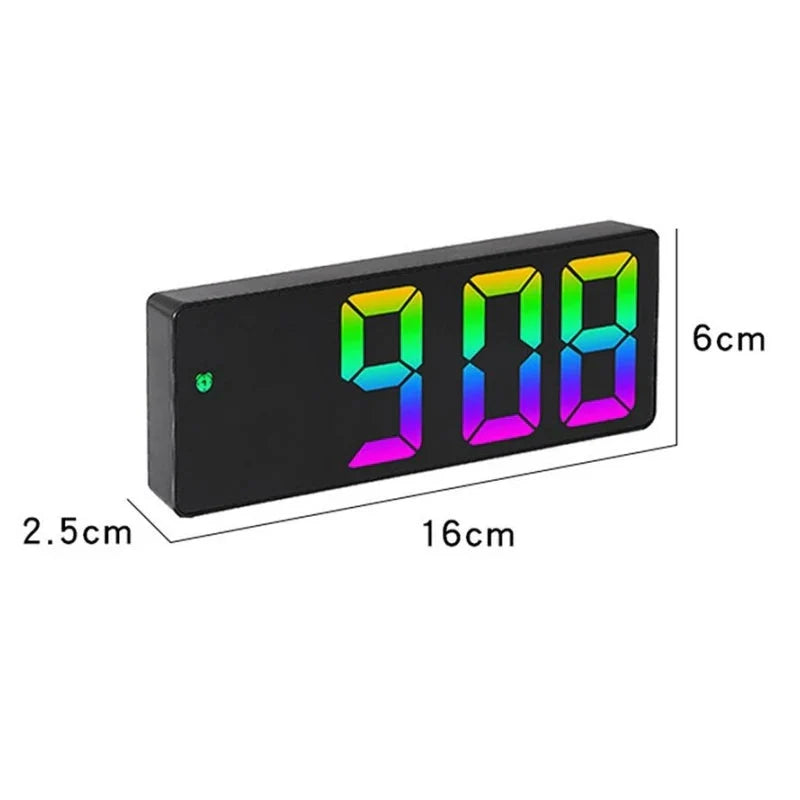 Led Mirror Digital Alarm Clock 12/24 Hours Adjustable Brightness