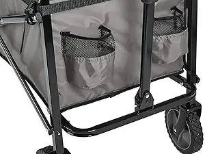 Garden Tool Collection Collapsible Folding Outdoor Garden's Utility Wagon with Cover Bag, Grey