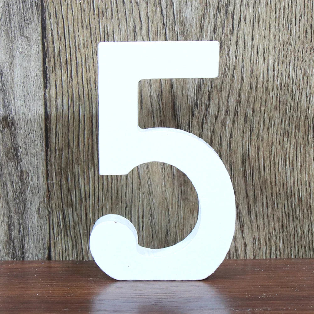 8 CM White Wooden Letters