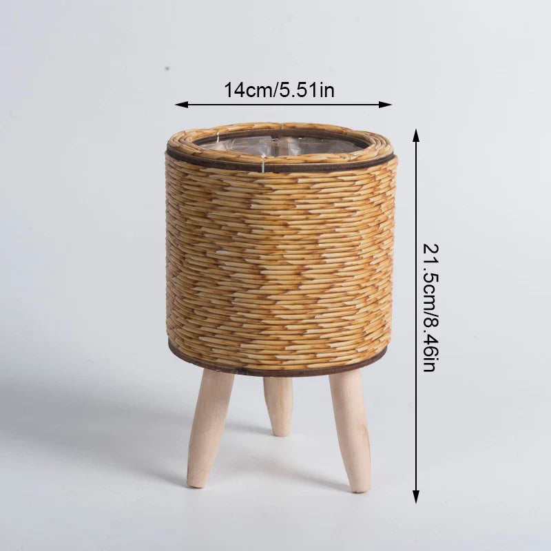 Woven Flower Basket With Removable Legs