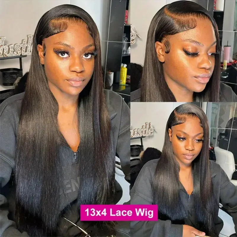 Bone Straight 13x4 Lace Front Wig 13x6 Transparent Brazilian 180% Straight Human Hair Wigs For Women 4x4 HD Lace Closure Wig