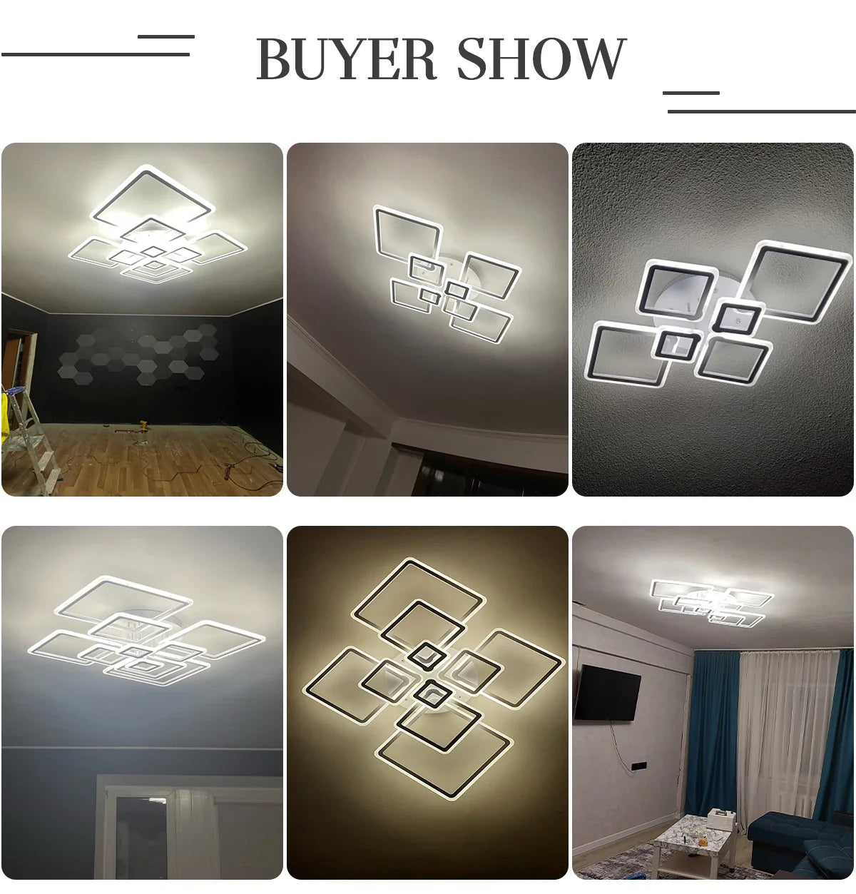 Modern LED Ceiling Light Dimmable Ceiling Lamp Fixture Acrylic Flush Mount Ceiling Chandelier Lighting for Living Room Home