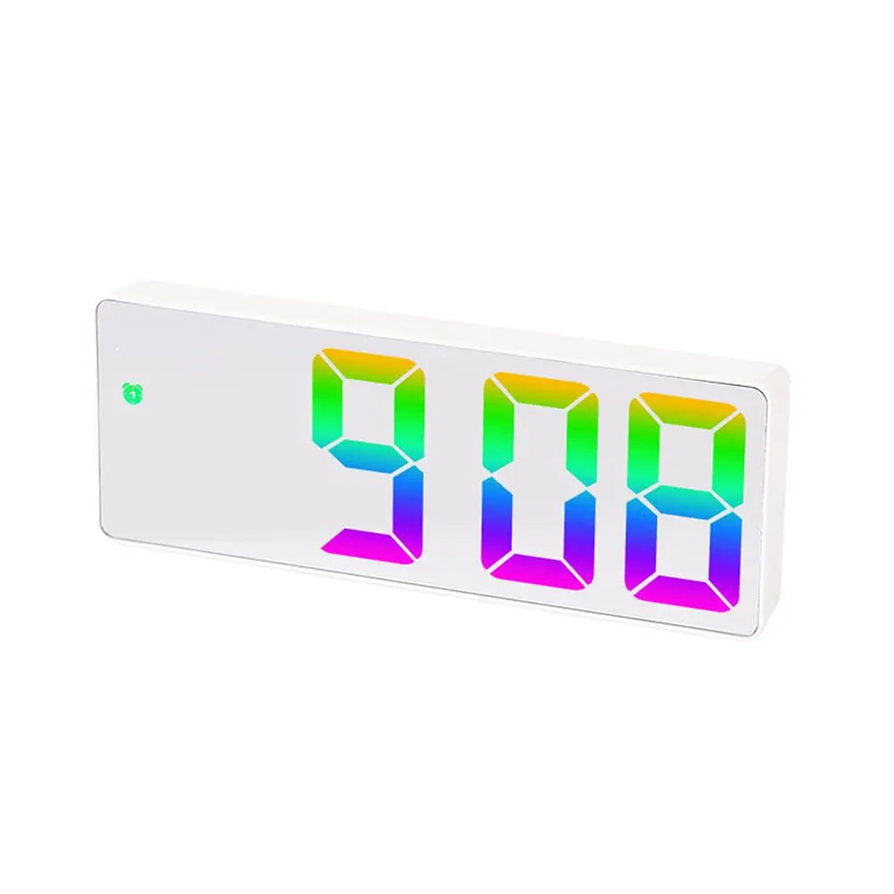 Led Mirror Digital Alarm Clock 12/24 Hours Adjustable Brightness