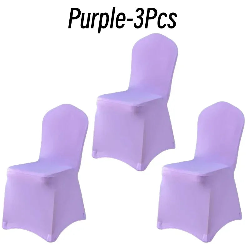 10Pcs Solid Color Chair Cover Spandex Slip Cover Stretch Wedding Banquet Party Reataurant Banquet Hotel Dining Chair Covers