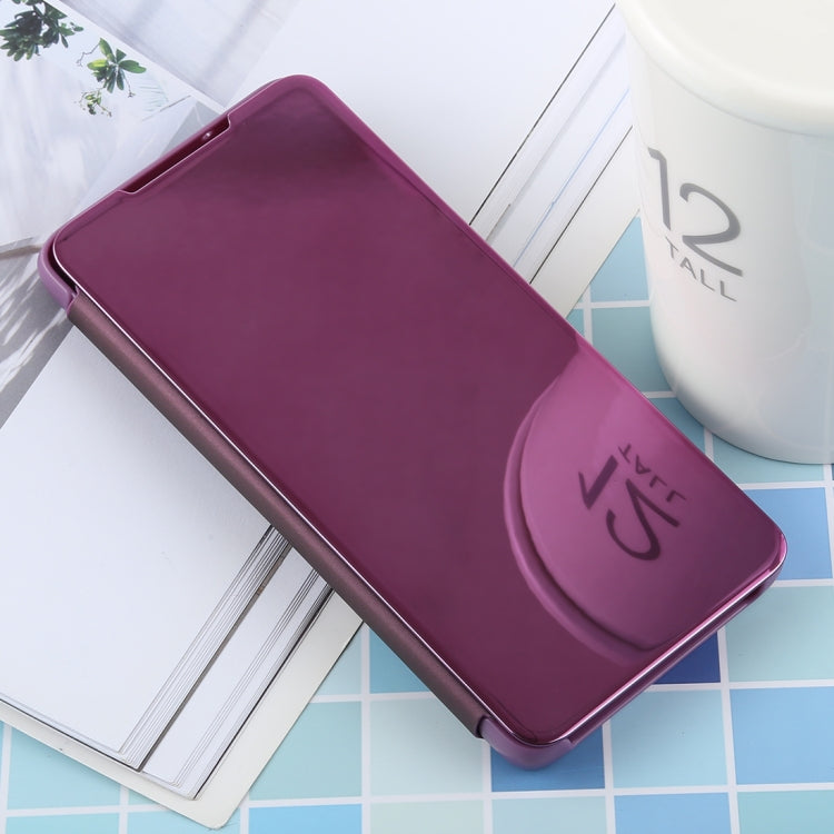 PU Electroplating Mirror Horizontal Flip Leather Case for Galaxy S10, with Holder