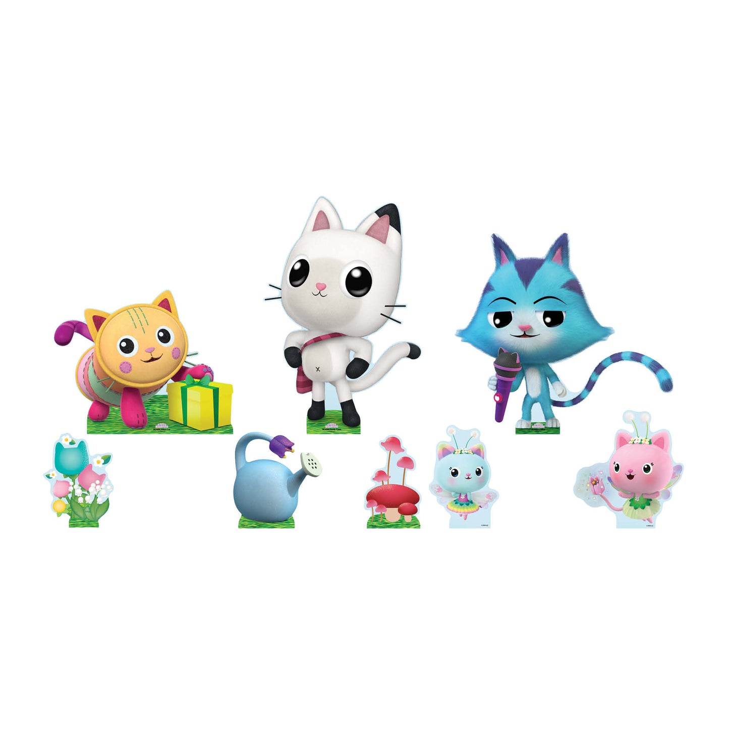 SC4564 Pandy Paws, CatRat, Pillow Cat Cardboard Cutout Decoration Multi Pack Bundle - Gabbys Dolhouse Height 56cm