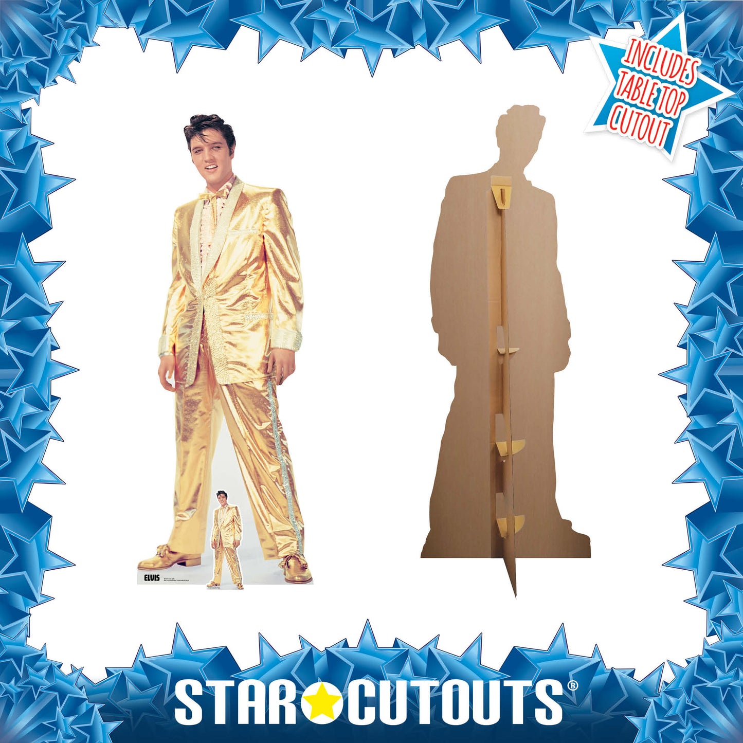 SC4714 Elvis Gold Lamé Suit Remastered Cardboard Cut Out Height 183cm