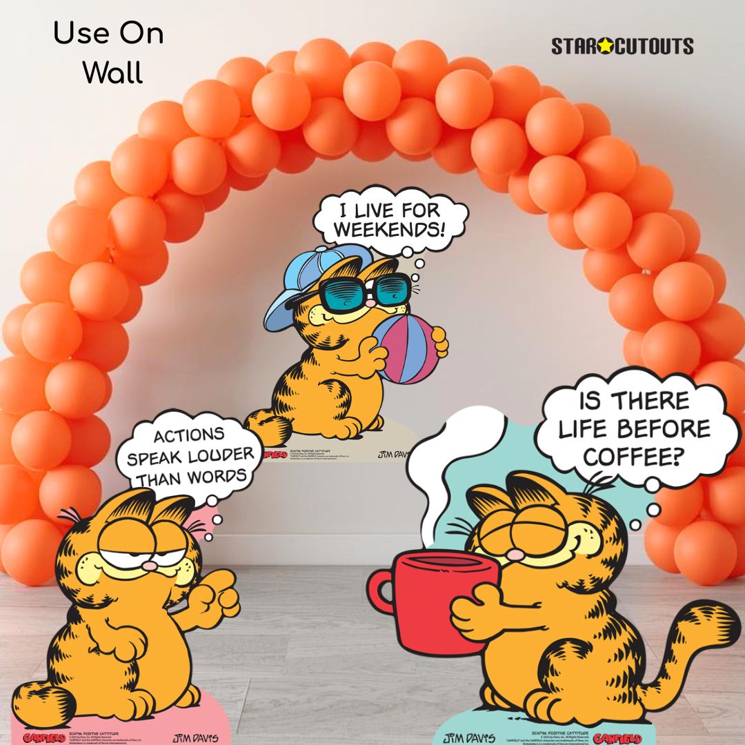 SC4796 Garfield 80s Positive Cattitude Star Mini Multi Pack Bundle (Multi-Function) - Cardboard Cutout Height 58cm