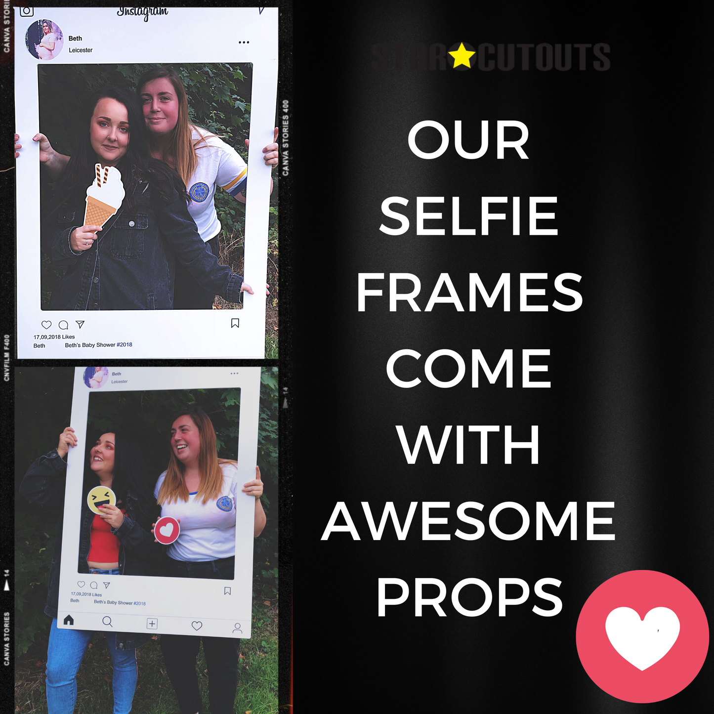 SF003 Selfie Frame Facebook Frame & Props Large Size Height 122cm