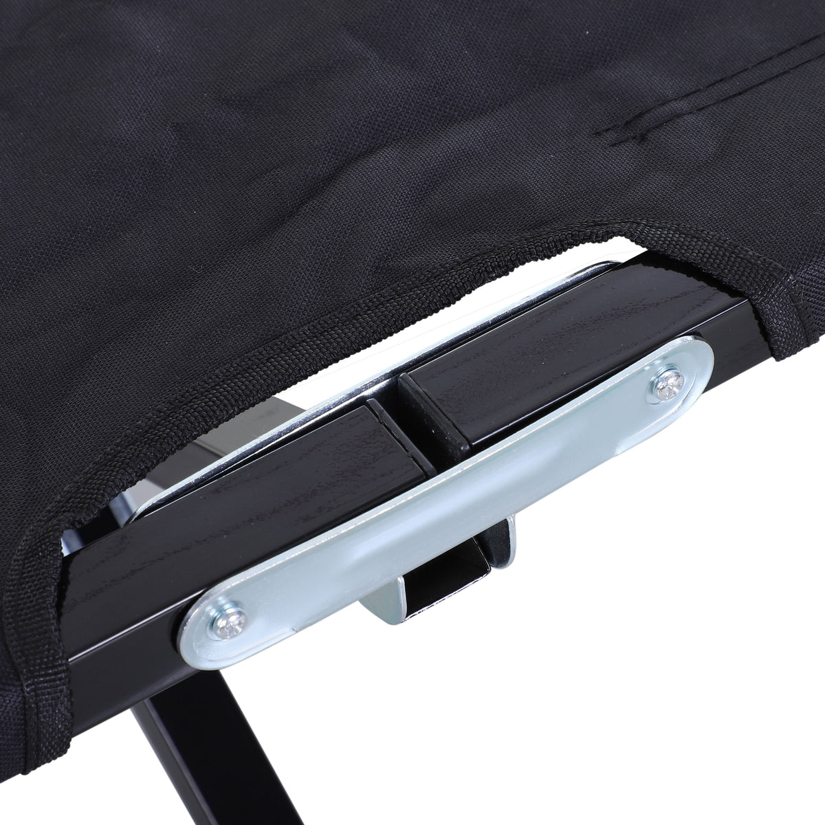 Outsunny Double Camping Folding Cot Outdoor Portable Sleeping Bed, Black