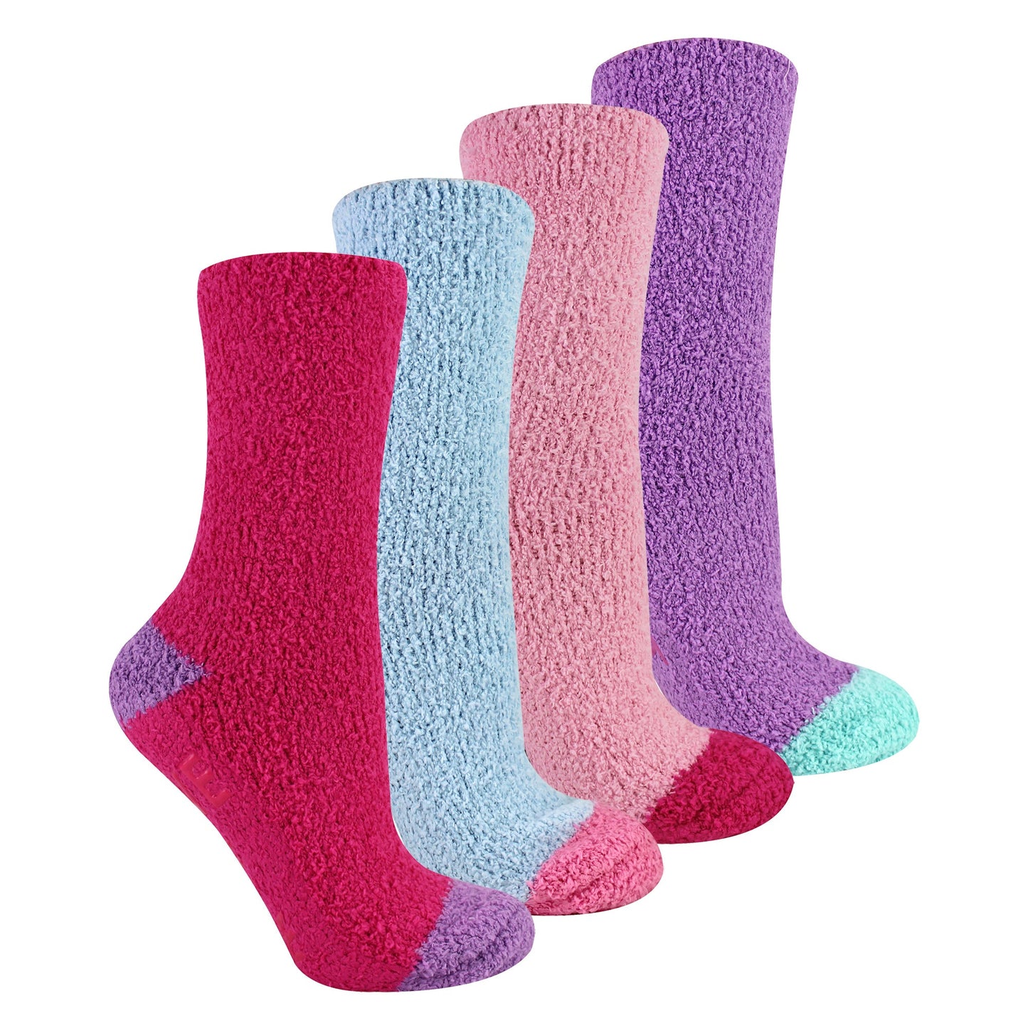 4 Pack Ladies Funny Cake Socks | Soft Fluffy Novelty Non Slip Gift Socks