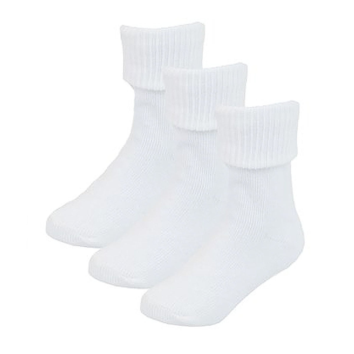 6 Pack Baby Girl & Boy Soft Cotton Turn Over Top Socks (3 Sizes)