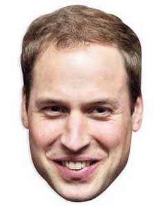 SMP158 Prince William British Royals Six Pack Cardboard Face Masks With Tabs and Elastic