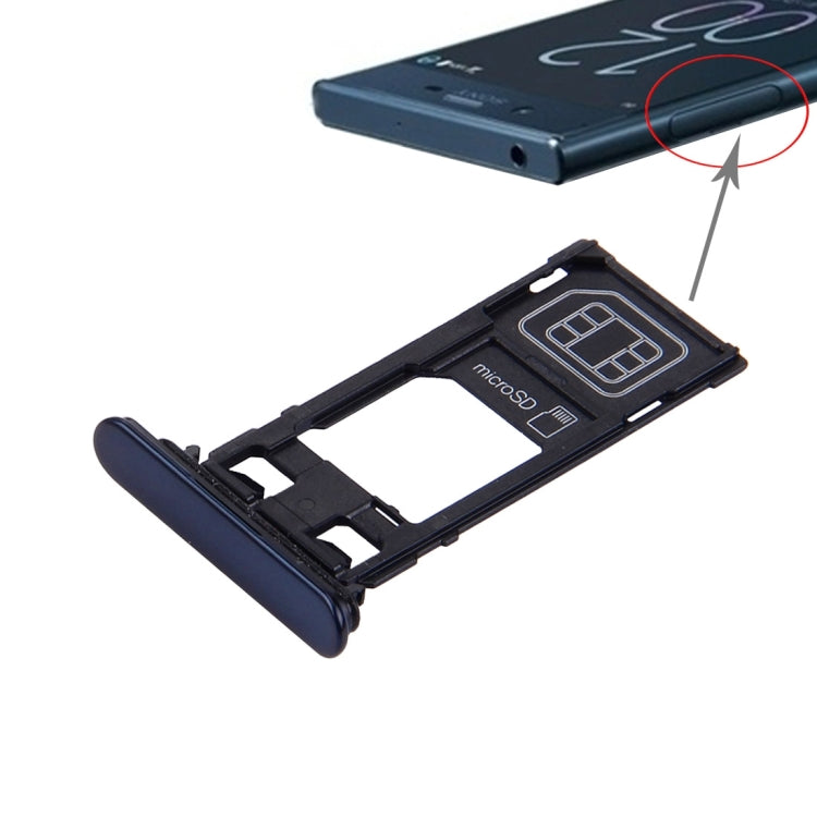 SIM Card Tray + Micro SD Card Tray for Sony Xperia XZ (Single SIM Version), For Xperia XZ Single SIM Black, For XZ Single SIM