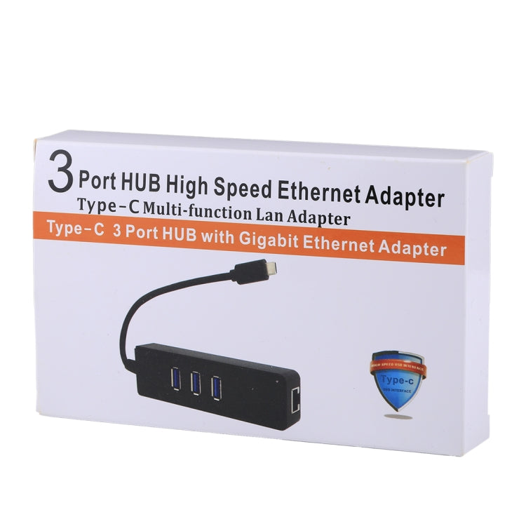 USB-C / Type-C to 3 USB 3.0 Ports HUB RJ45 High Speed Gigabit Ethernet Adapter Multi-function LAN Adapter