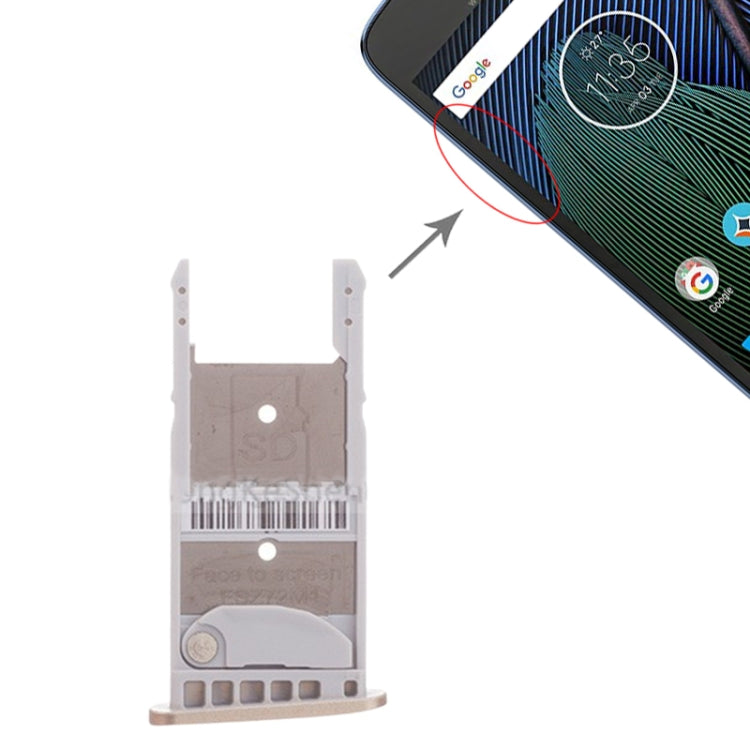 SIM Card Tray + Micro SD Card Tray for Motorola Moto G5 Plus, For Moto G5 Plus