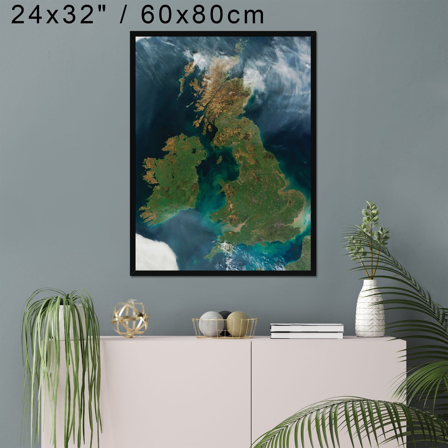 "The UK from Space" on Framed Canvas, Acrylic, Canvas, Framed Prints or Print-only