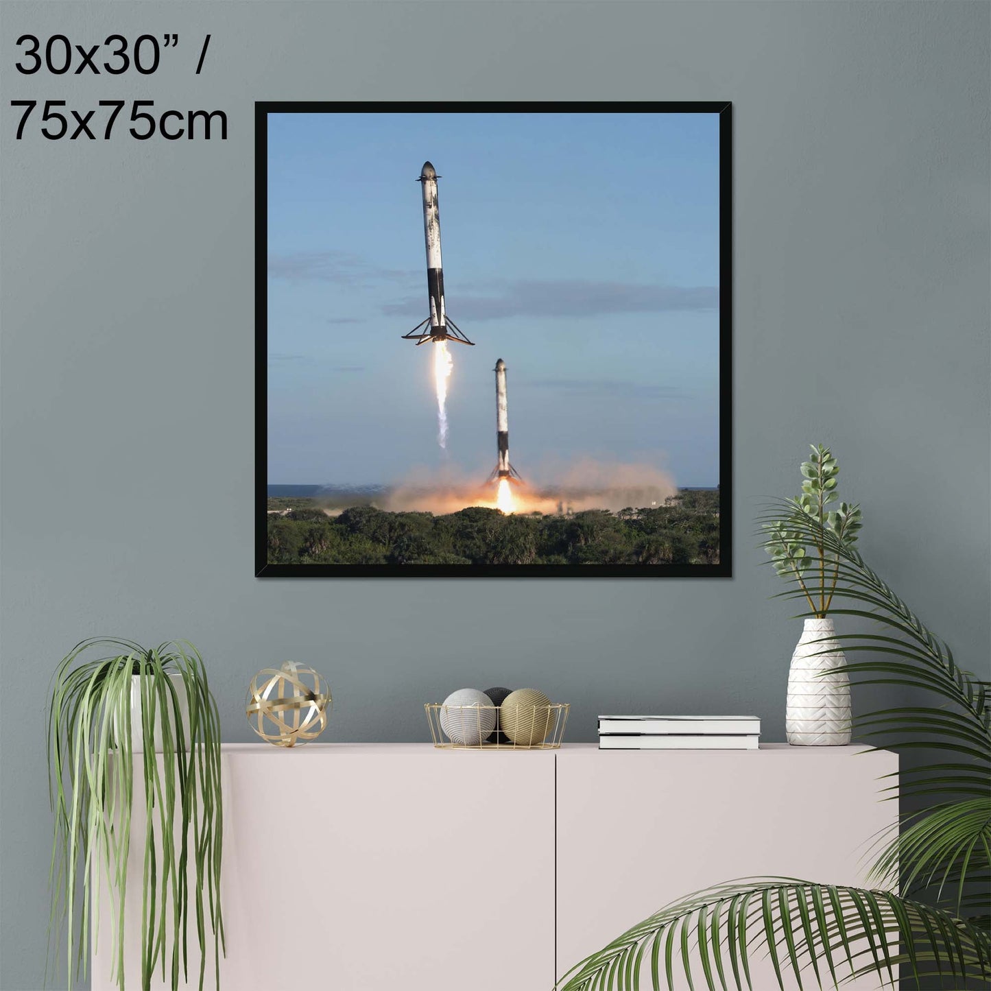"SpaceX Boosters Landing" on Framed Canvas, Acrylic, Canvas, Framed Prints or Print-only