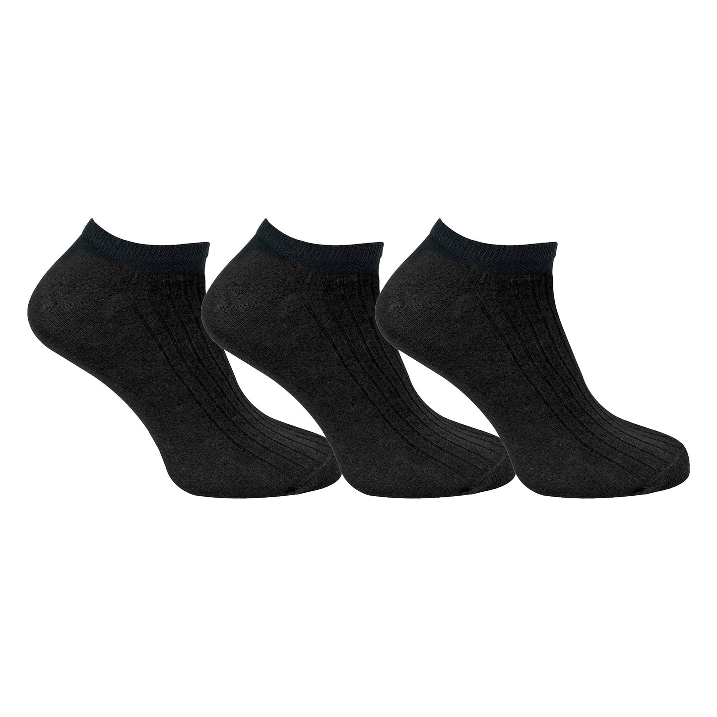 3 Pack Womens 100% Cotton Trainer Socks