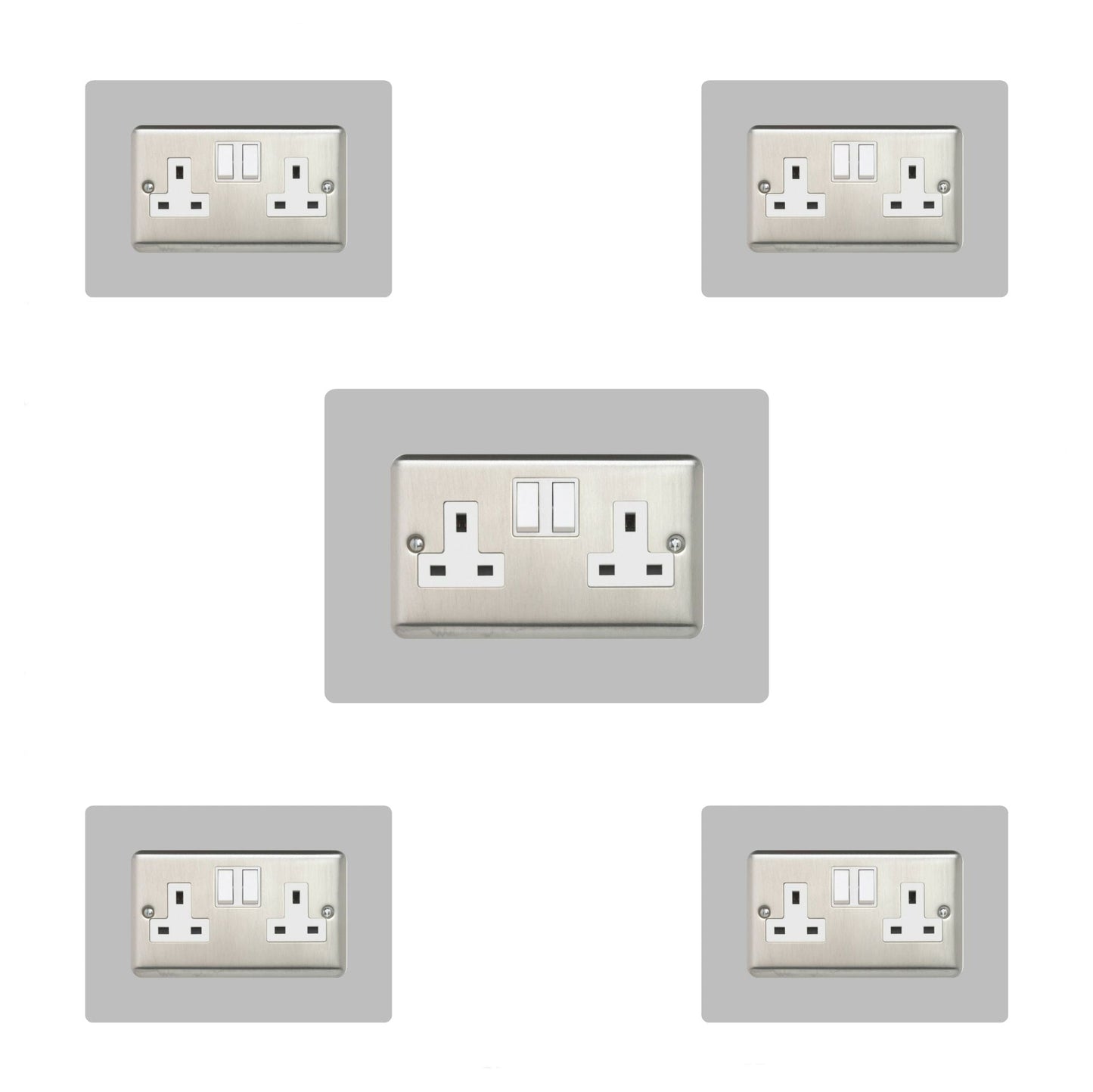 Set of 5 Double Socket Surrounds