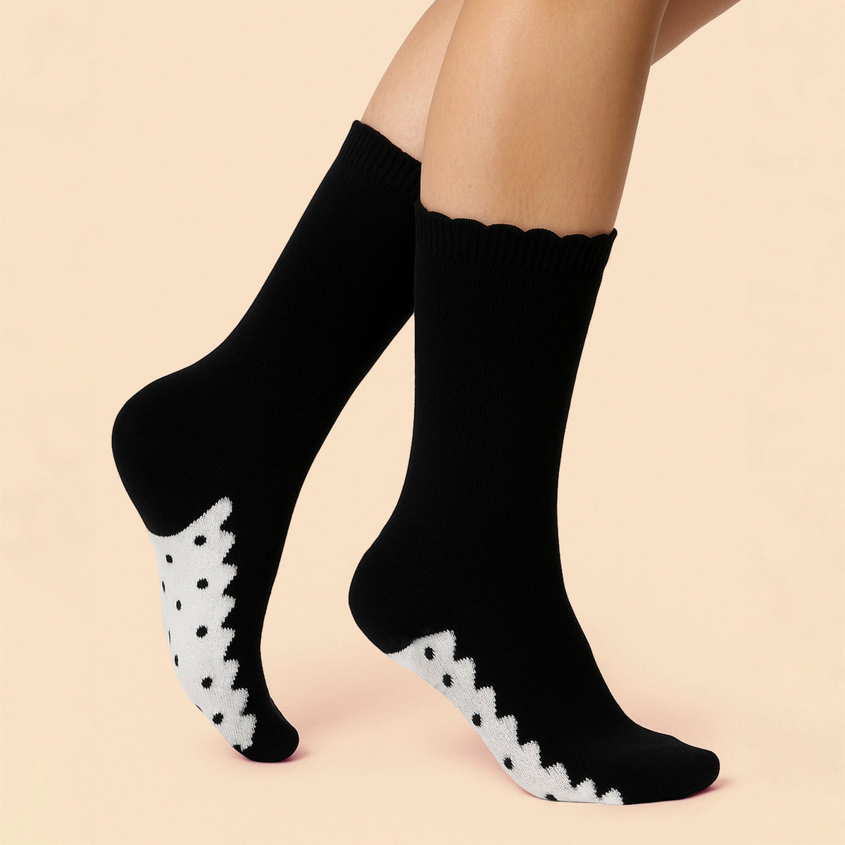 10 Pairs Ladies Lace Effect Footbed Socks - Soft Cotton Rich Everyday Socks