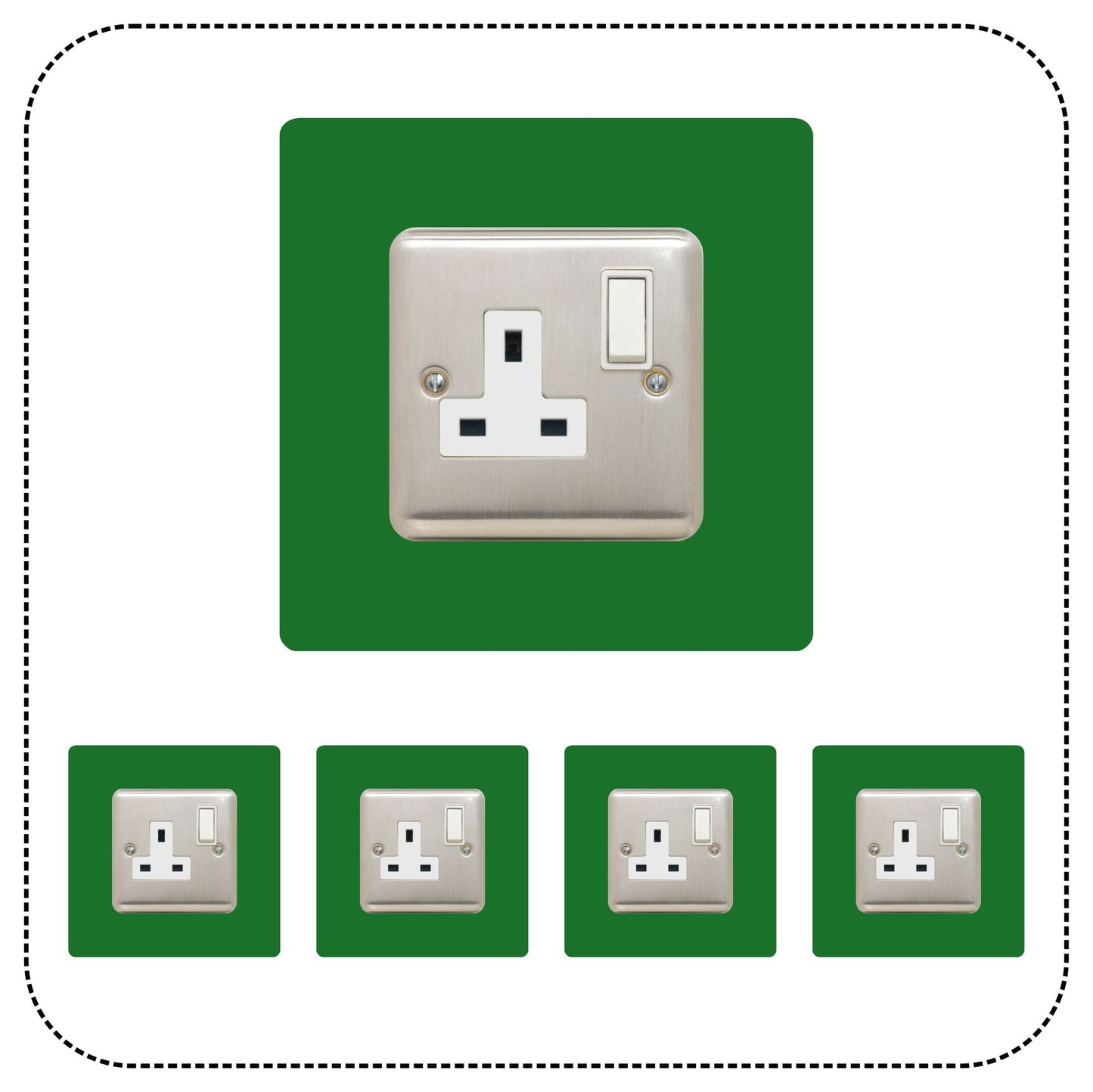 Set of 5 Single Socket Surround, square