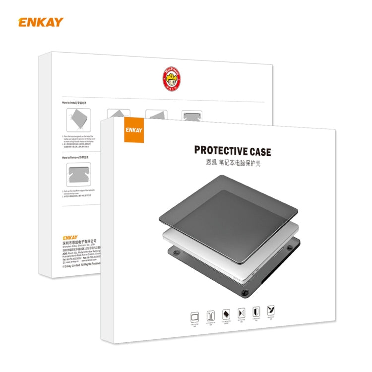 ENKAY 3 in 1 Crystal Laptop Protective Case + US Version TPU Keyboard Film + Anti-dust Plugs Set for MacBook Pro 13.3 inch A1706 / A1989 / A2159 (with Touch Bar)(Green)