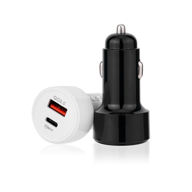 TE-P31 PD 20W USB-C / Type-C QC3.0 18W USB Fast Car Charger(Black)