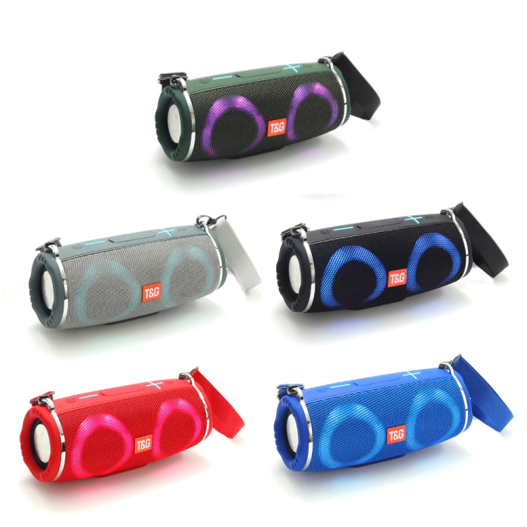 T&G TG642 RGB Light Waterproof Portable Bluetooth Speaker Support FM / TF Card(Green)