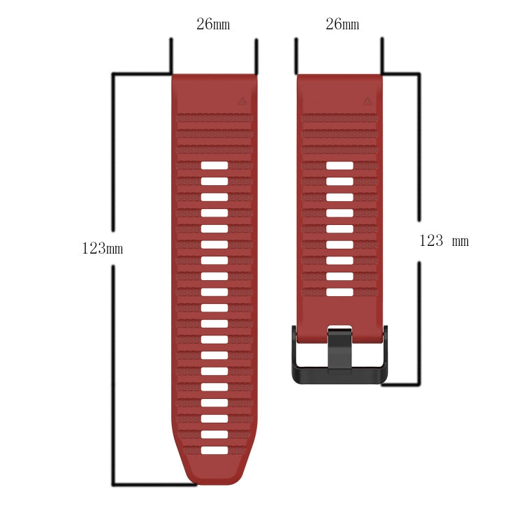 26mm Horizontal Texture Silicone Watch Band with Removal Tool, For Garmin Fenix 7X, For Garmin Fenix 7X Solar, For Garmin Tactix Delta