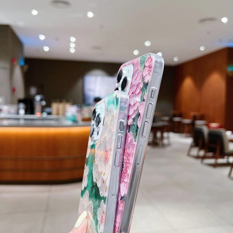 Gold Foil Oil Painting Epoxy TPU Phone Case, For iPhone 13 Pro Max, For iPhone 13 Pro, For iPhone 13, For iPhone 13 mini