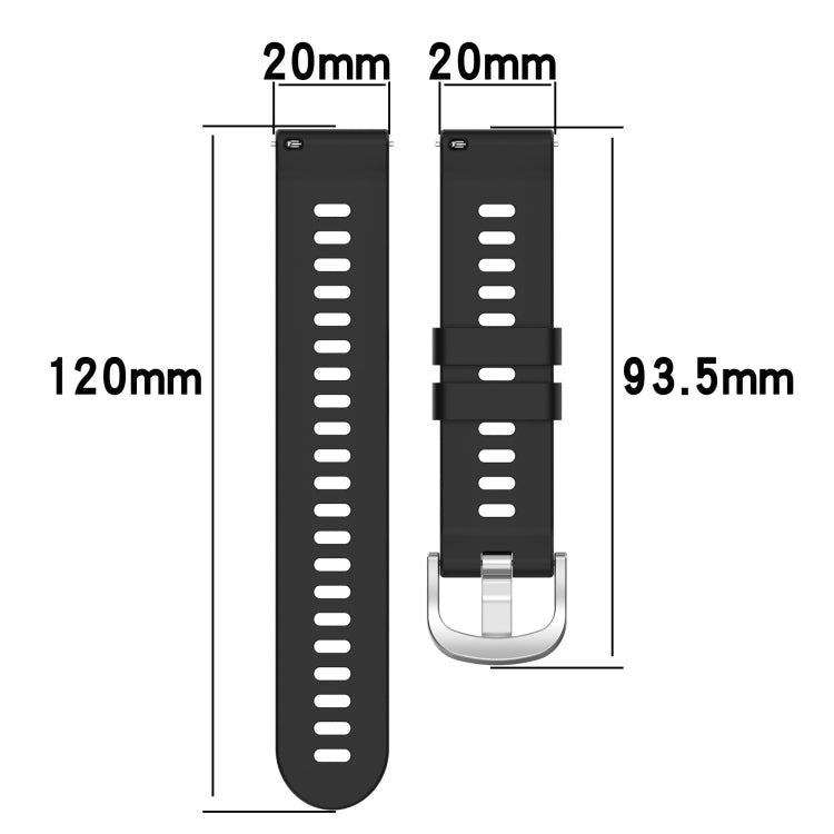 20mm Cross Textured Solid Color Silicone Watch Band, For Garmin VivoMove Luxe, For Garmin Forerunner 245