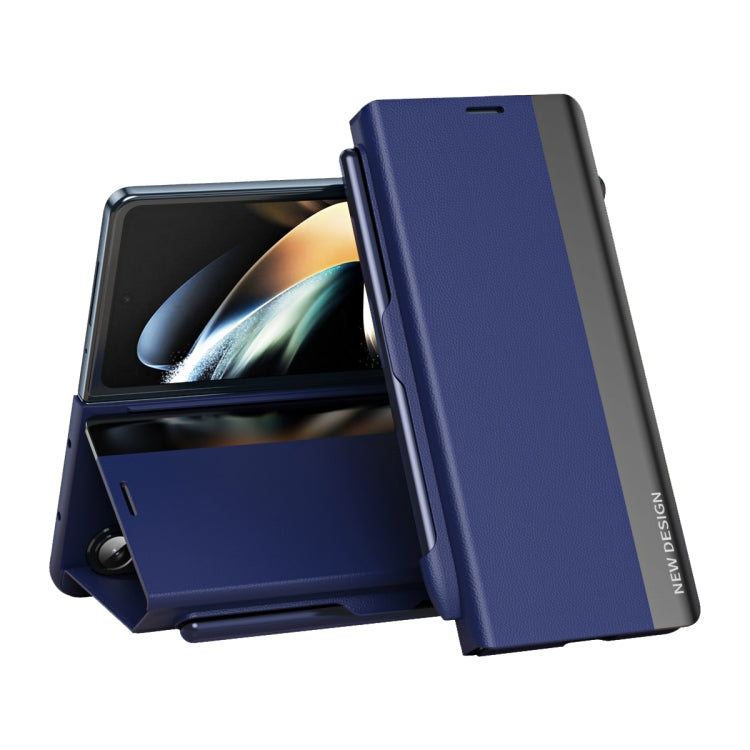 Side Electroplating Adsorption Ultra-thin Leather Phone Case with Pen, For Samsung Galaxy Z Fold 5 5G