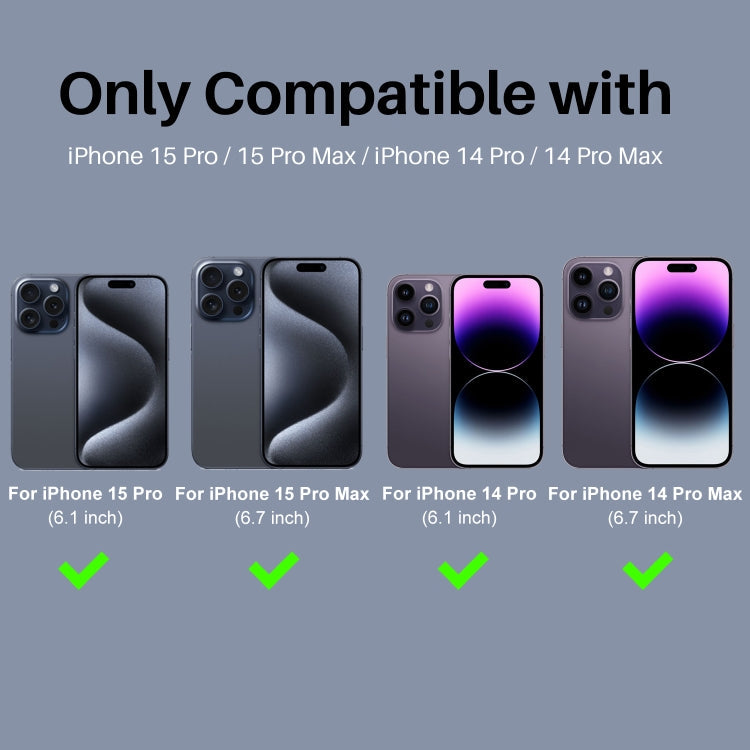 For iPhone 15 Pro / 15 Pro Max NORTHJO 2 Set 6Pcs Camera Lens Protector Diamond Metal Ring Film(Colorful)