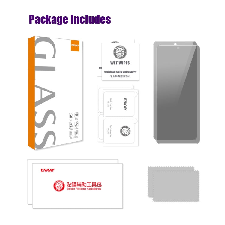 For OPPO A2 / A79 2pcs ENKAY Hat-Prince 28 Degree Anti-peeping Privacy Tempered Glass Film