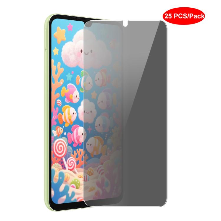 JUNSUNMAY 25 PCS/Pack Privacy Screen Protector Tempered Glass Film, For Samsung Galaxy A08 / A07, For Samsung Galaxy A18 / A17, For Galaxy S26 FE 5G, For Samsung Galaxy A37 / A57 5G, For Samsung Galaxy A27 5G, For Samsung Galaxy S25 FE 5G