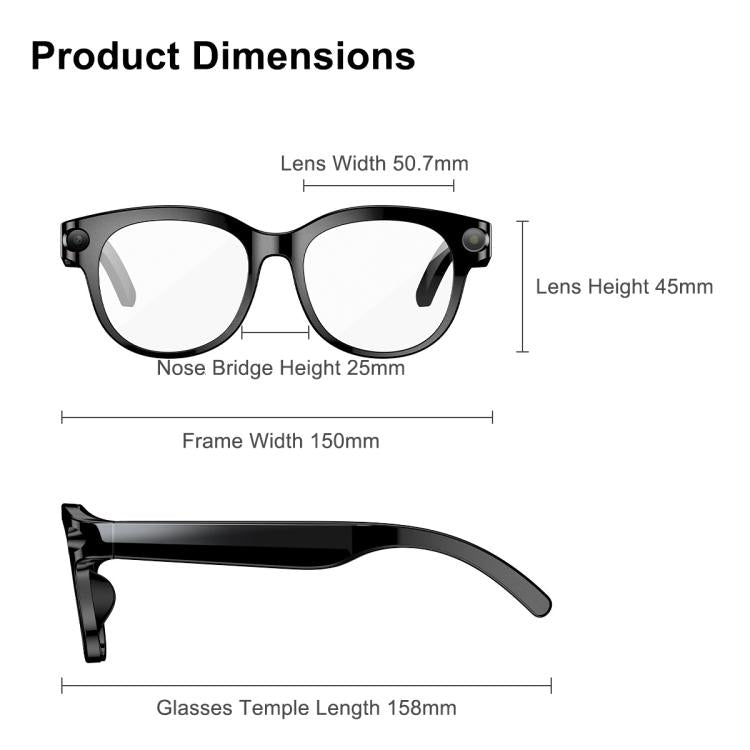 M89-S 8MP AI Smart Glasses with Bluetooth Calling & Voice Assistant