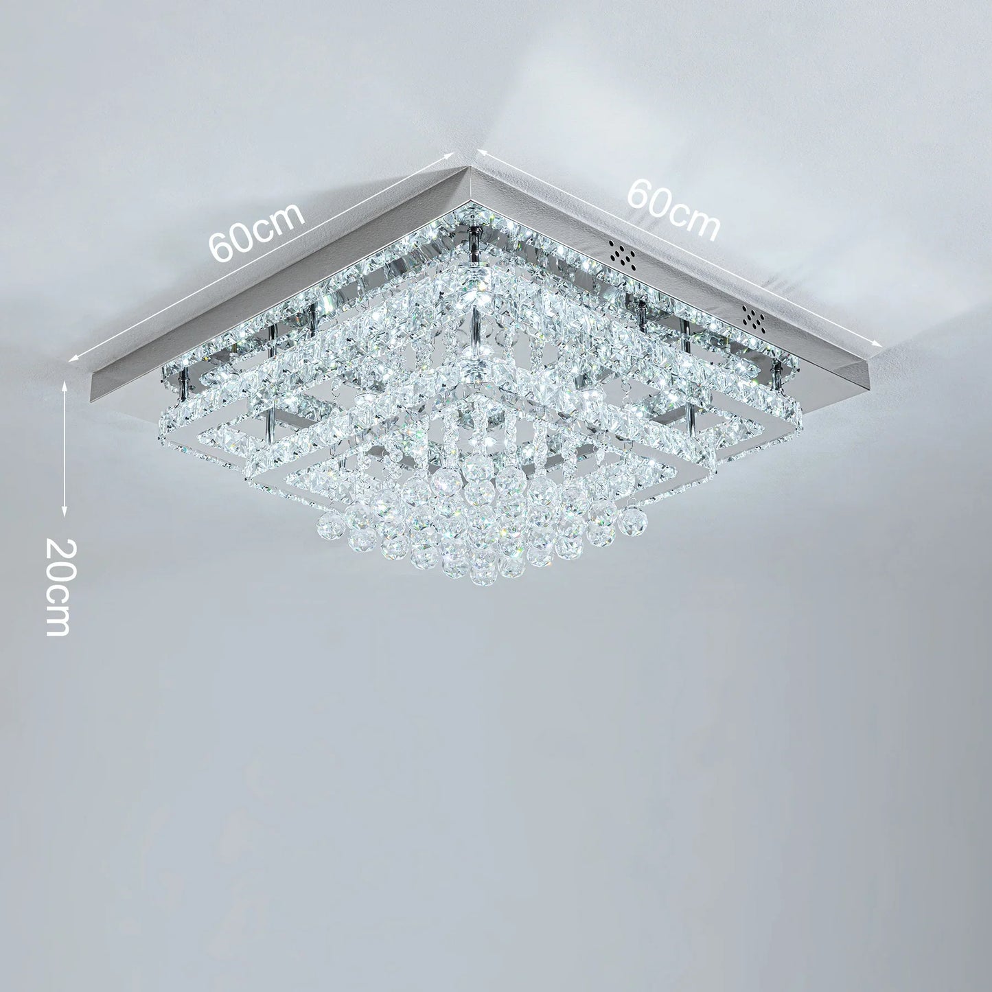KOMORE Crystal LED Flush Mount Ceiling Light Fixture,  84W / 100W  for Office, Living Room, Bedroom, Kitchen
