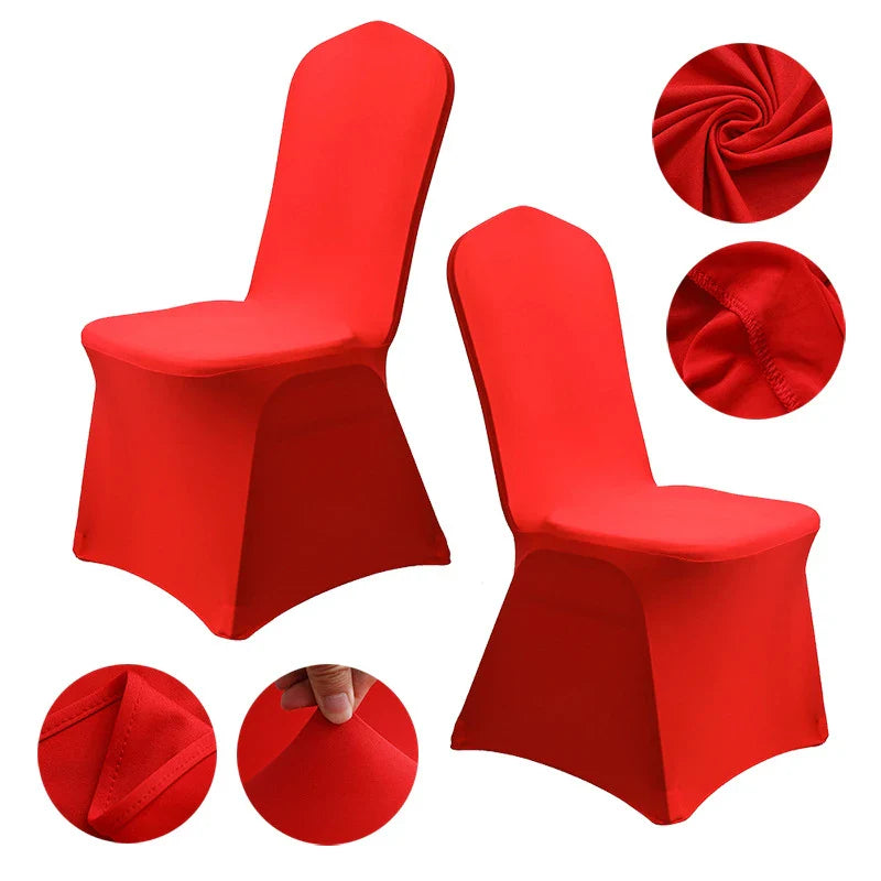 Grainbuds Wedding Dinning Chair Seat Covers High Stretch Solid Color Hotel Banquet Seat Cover Stretch Event Party Polyester Set