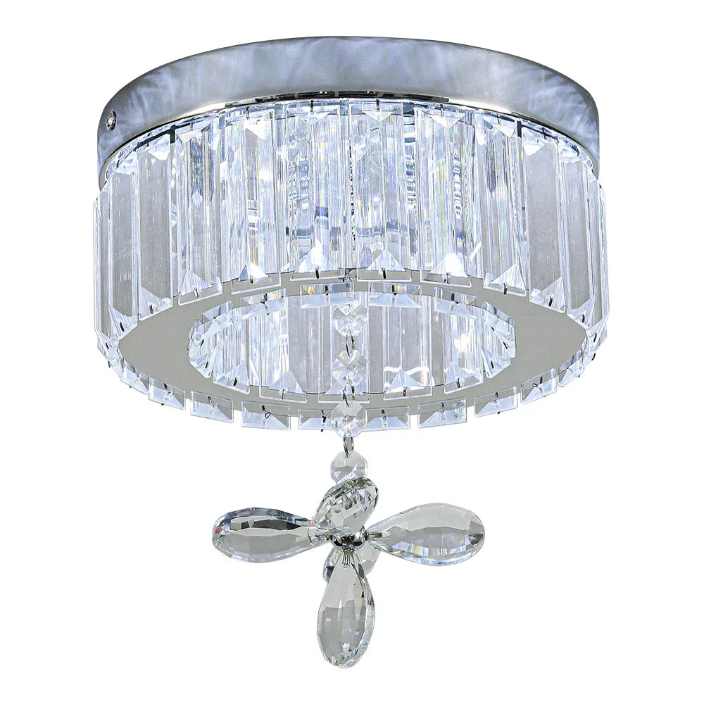 KOMORE Elegant Crystal Round & Square Ceiling Light for Living Room, Bedroom, Kitchen