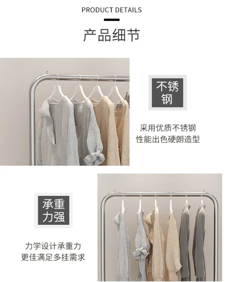 Mobile Cloth Racks Wheels Metal Multiple Levels Portable Adjustable Commercial Clothes Hanger Display Cabide Home Furniture