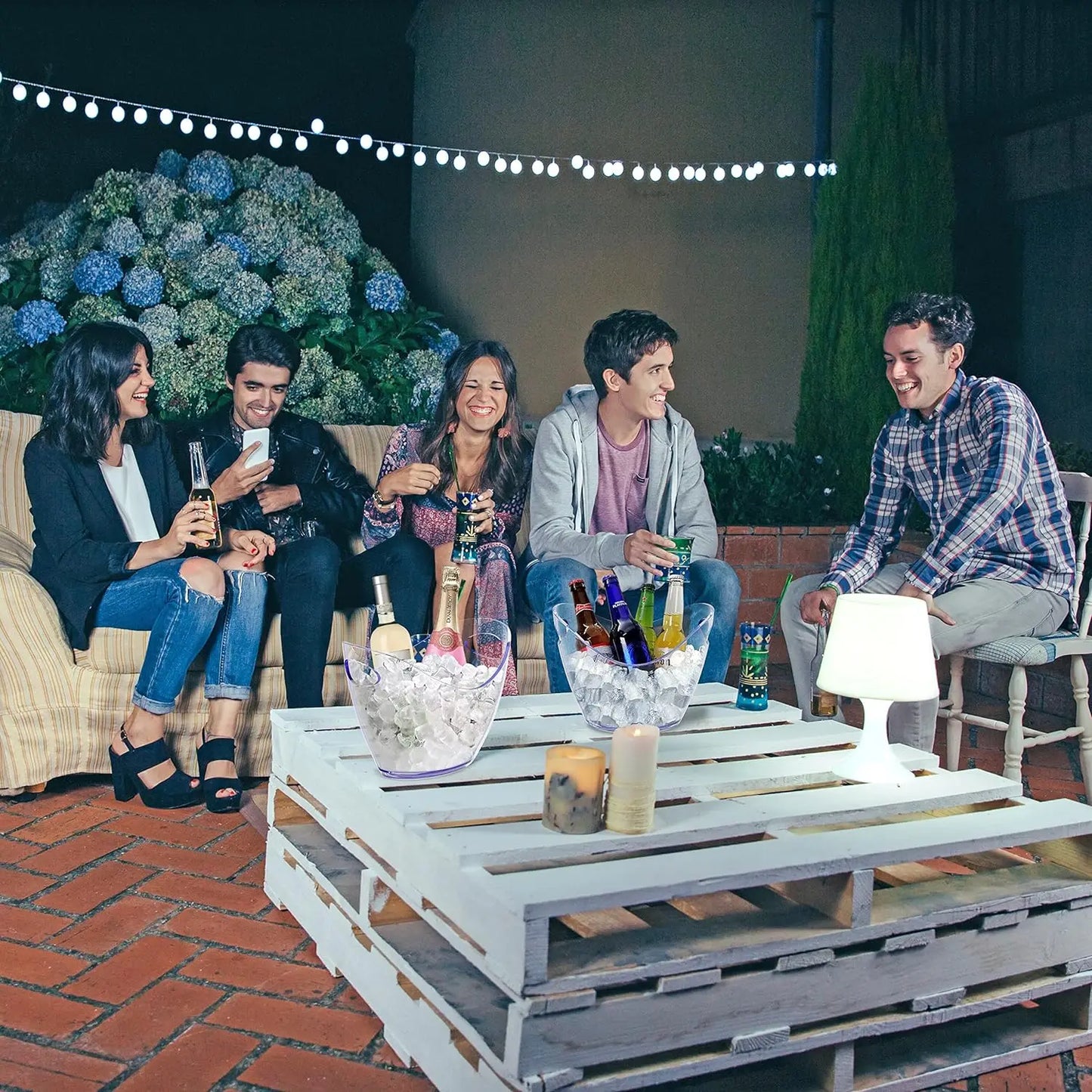 1PC Ice Buckets and 1PC Scoop for Parties Clear Acrylic Ice Bucket 4 Liter Good for 2 Champgne or 4 Beer Bottles Free Shipping