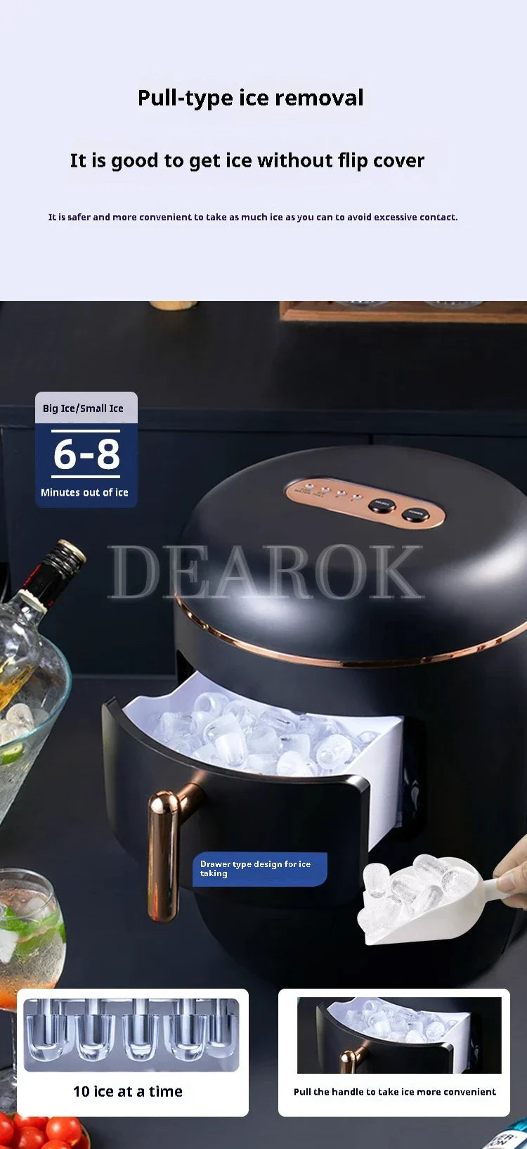 Ice Machine Dual Function Ice Maker and Water Dispenser  Perfect for Office and Home Use  2.3L   2 Kinds  Ice Size