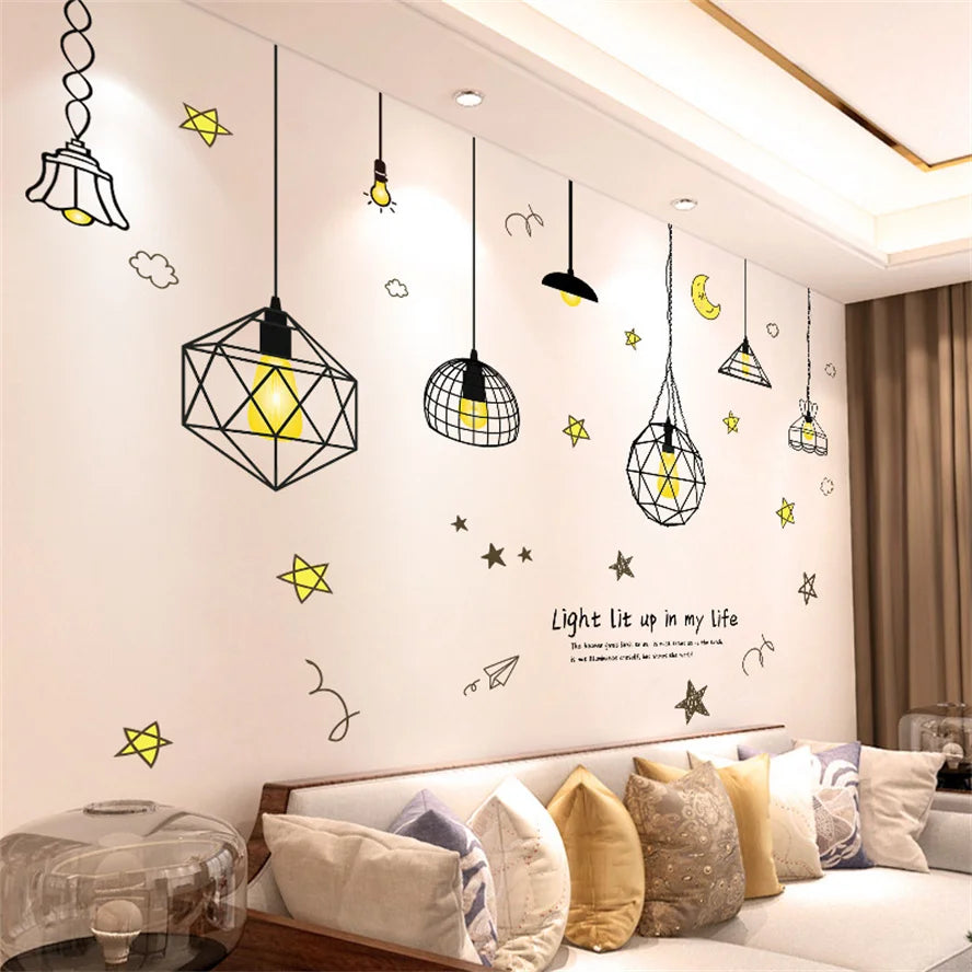 DIY Purple Lavender Living Room Wall Stickers Decoration