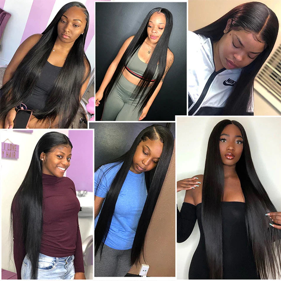 Straight 13x4 Lace Front Wigs Human Hair 13x6 Transparent Lace Frontal Wigs Human Hair PrePlucked 360Lace Wigs For Women Bling
